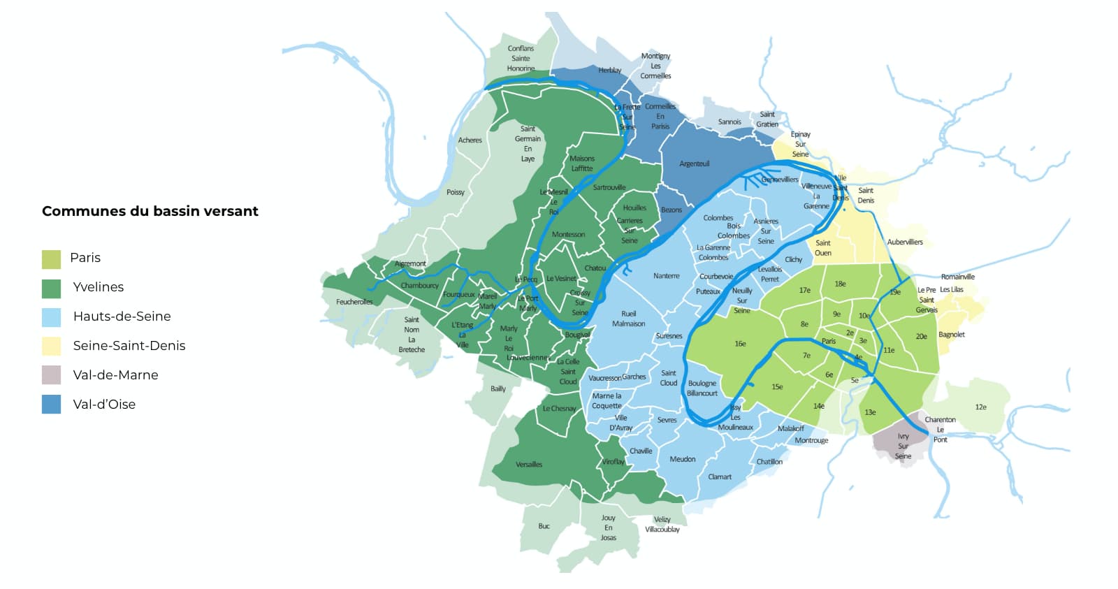 Carte des communes du bassin versant